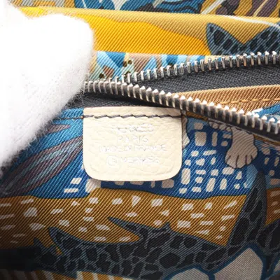 Pre-owned Hermes White Epsom Leather Coin Purse/coin Case ()