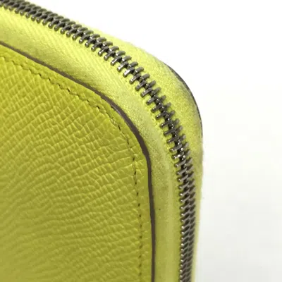 Pre-owned Hermes Yellow Leather Long Wallet (bi-fold) ()