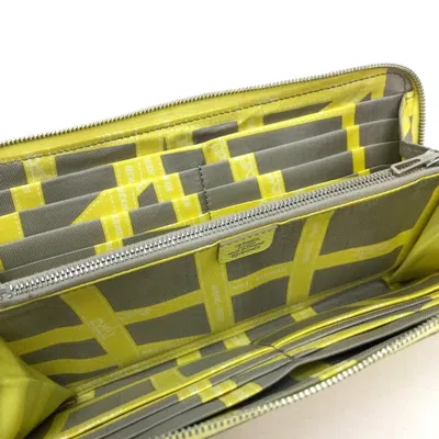 Pre-owned Hermes Yellow Leather Long Wallet (bi-fold) ()