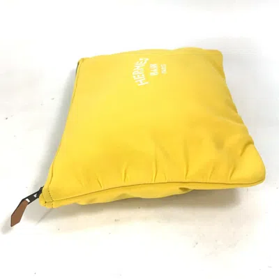 Pre-owned Hermes Yellow Polyamide Clutch Bag ()