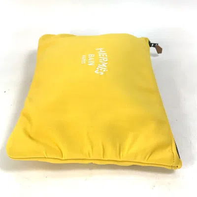 Pre-owned Hermes Yellow Polyamide Clutch Bag ()