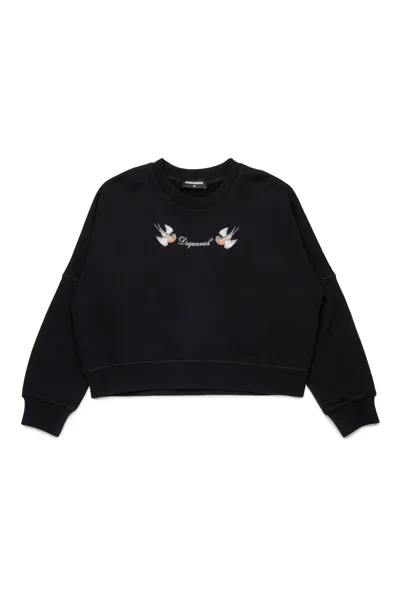Dsquared2 Birds Print Sweatshirt In Black
