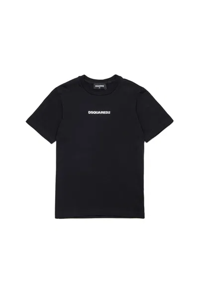 Dsquared2 T-shirt Con Logo Effetto Gommato In Black