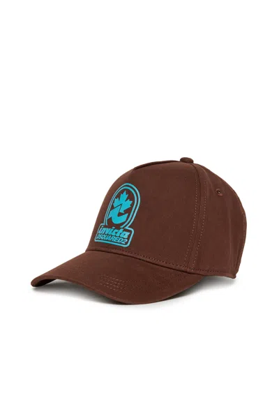Dsquared2 Kids Invicta  Printed Baseball Cap In Brown