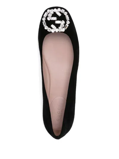 Gucci Interlocking-g Ballet Flats In Schwarz