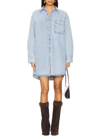 Frame Blue 'the Shirt' Denim Minidress