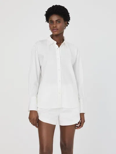 French Connection Alexis Oversize Crossover Cotton Button-up Shirt In White