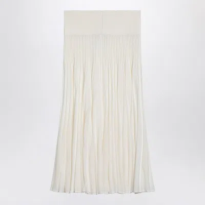 Alaïa Alaia Long White Woollen Coat Women In White