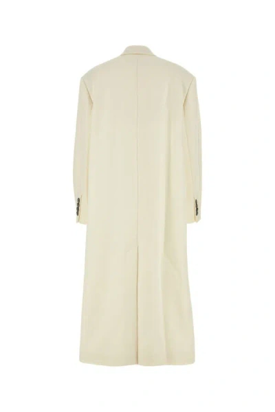 Ami Alexandre Mattiussi Wide-lapels Double-breasted Long Coat In White