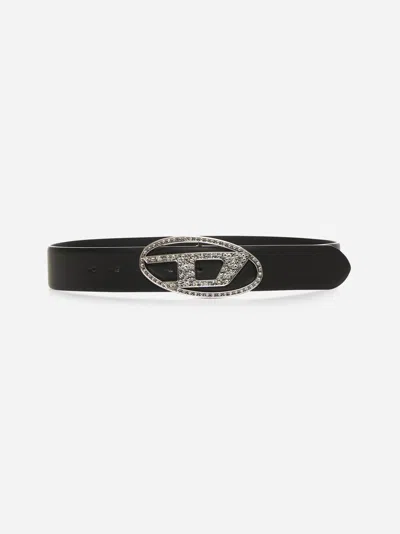 Diesel Black B-1dr Strass Belt