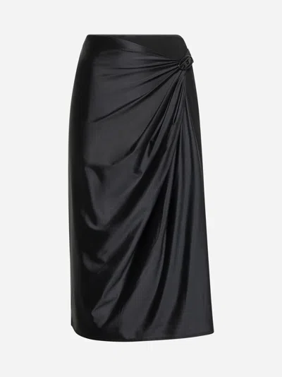 Diesel Draped Midi Skirt With Chintz Finish