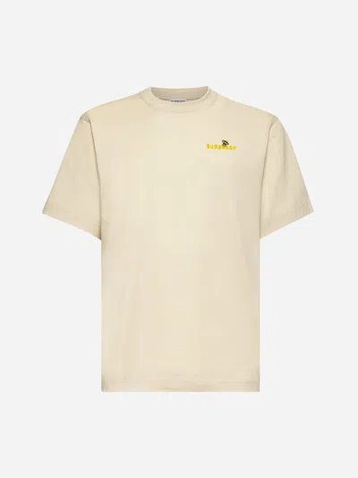 Burberry Beige T-shirt With Maxi Bee Print On The Back In Cotton Man