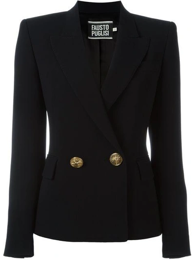 Fausto Puglisi Double-breasted Blazer In Black