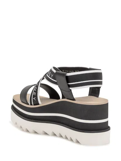 Stella Mccartney Womens Criss-cross Knit Platform Sandals In Black