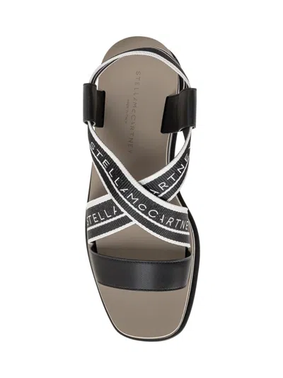 Stella Mccartney Womens Criss-cross Knit Platform Sandals In Black