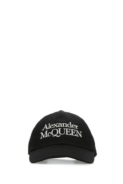 Alexander Mcqueen Embroidered Cotton-twill Baseball Cap In Black