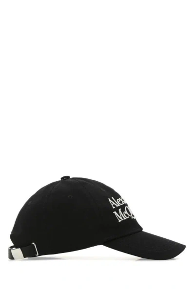 Alexander Mcqueen Embroidered Cotton-twill Baseball Cap In Black