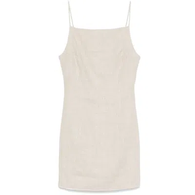 Faithfull The Brand Poet Mini Dress In Beige