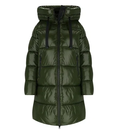 Save The Duck Isabel Green Hooded Padded Coat In Green