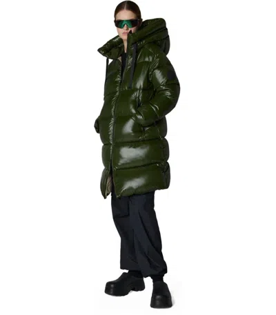 Save The Duck Isabel Green Hooded Padded Coat In Green