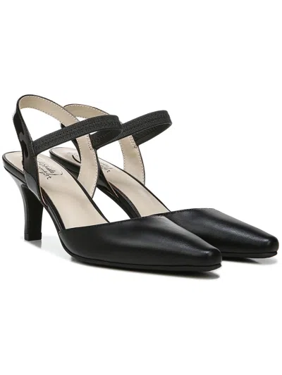 LIFESTRIDE KILEY WOMENS FAUX LEATHER POINTED TOE KITTEN HEELS 