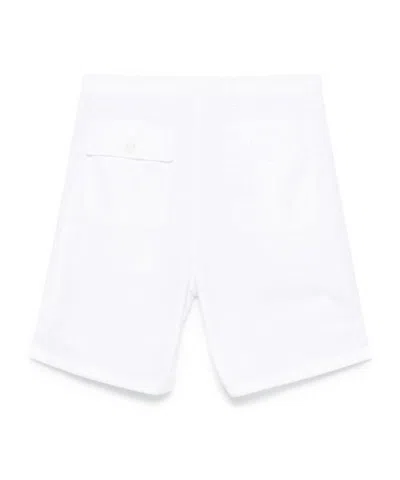 Prada Logo-patch Poplin Shorts In White