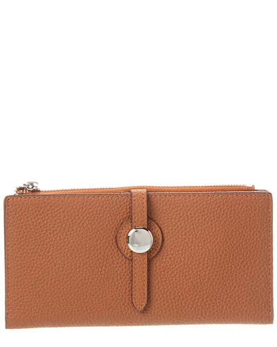 Tiffany & Fred Paris Pebble Leather Wallet In Brown
