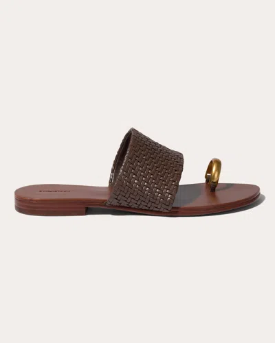 Simkhai Ariana Woven Leather Sandals Mocha In Brown