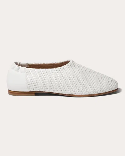 Simkhai Eden Woven Vegan-leather Ballet Flats In White