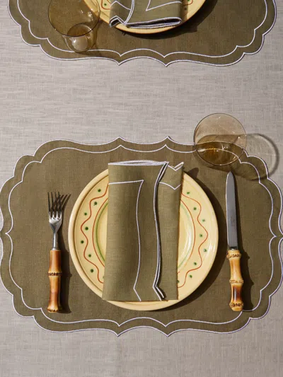 La Gallina Matta Ninette Linen Placemats (set Of 4)  Abask Gift Set