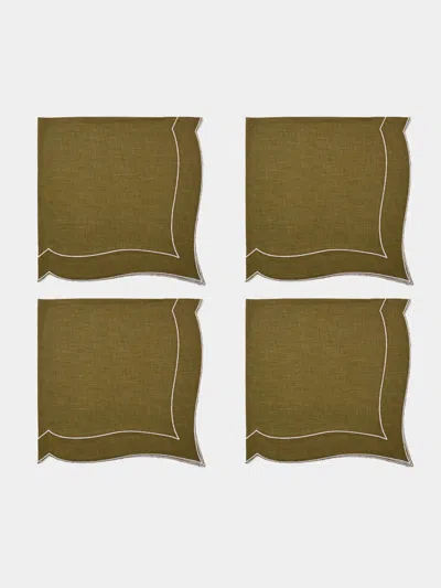 La Gallina Matta Parentesi Linen Napkins (set Of 4)  Abask Gift Set