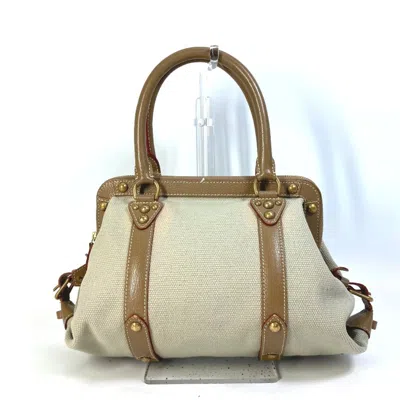 Pre-owned Louis Vuitton Beige Canvas Leather Handbag Shoulder Bag ()