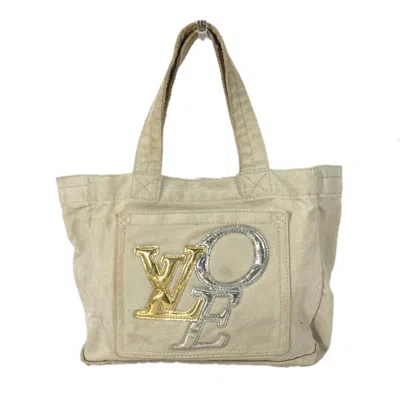 Pre-owned Louis Vuitton Beige Canvas Handbag Tote Bag ()