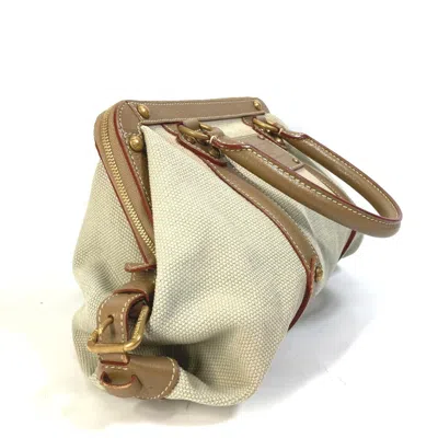 Pre-owned Louis Vuitton Beige Canvas Leather Handbag Shoulder Bag ()