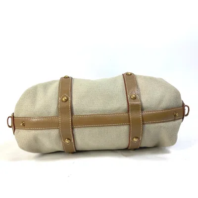 Pre-owned Louis Vuitton Beige Canvas Leather Handbag Shoulder Bag ()