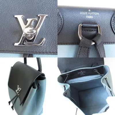 Pre-owned Louis Vuitton Black Blue Cuir Ombre Leather Backpack () In Black, Blue
