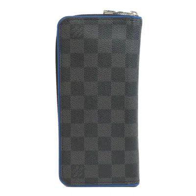 Pre-owned Louis Vuitton Black Damier Graphite Long Wallet (bi-fold) ()