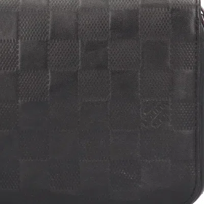 Pre-owned Louis Vuitton Black Damier Infini Long Wallet (bi-fold) ()