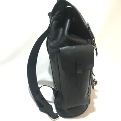 Pre-owned Louis Vuitton Black Leather Backpack ()