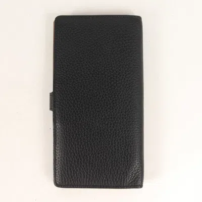 Pre-owned Louis Vuitton Black Leather Long Wallet (bi-fold) ()