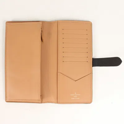 Pre-owned Louis Vuitton Black Leather Long Wallet (bi-fold) ()