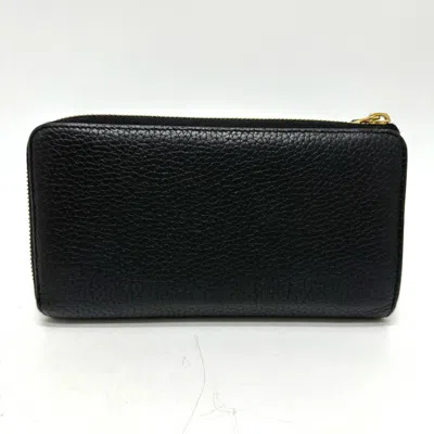 Pre-owned Louis Vuitton Black Leather Long Wallet (bi-fold) ()