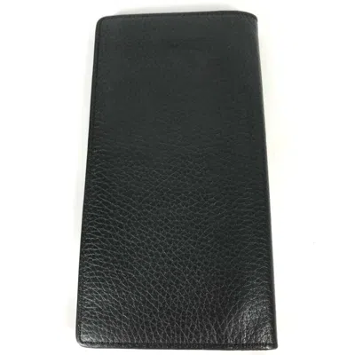 Pre-owned Louis Vuitton Black Leather Long Wallet (bi-fold) ()