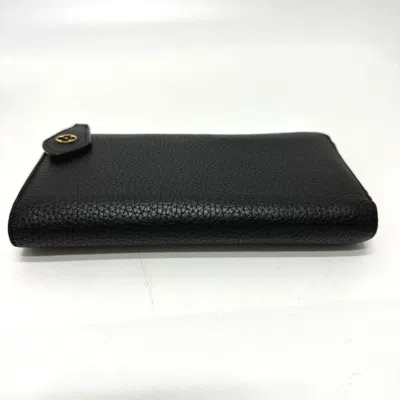 Pre-owned Louis Vuitton Black Leather Long Wallet (bi-fold) ()