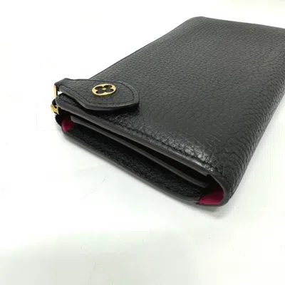 Pre-owned Louis Vuitton Black Leather Long Wallet (bi-fold) ()