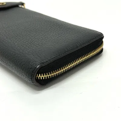 Pre-owned Louis Vuitton Black Leather Long Wallet (bi-fold) ()
