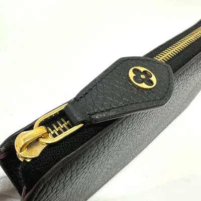 Pre-owned Louis Vuitton Black Leather Long Wallet (bi-fold) ()