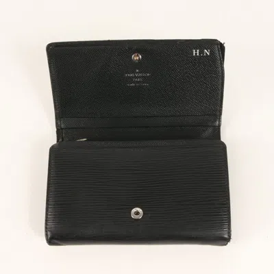 Pre-owned Louis Vuitton Black Leather Wallet (bi-fold) ()