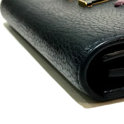 Pre-owned Louis Vuitton Black Leather Wallet (bi-fold) ()