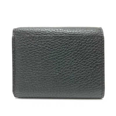 Pre-owned Louis Vuitton Black Leather Wallet (tri-fold) ()